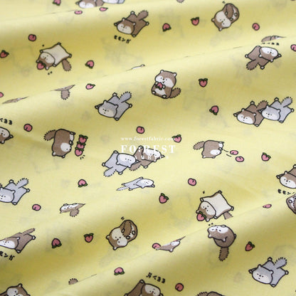 cotton - Peach and Flying Squirrel fabric - FO:REST Fabric 布恩堂Liberty fabrictana lawnjapanese fabricykk zipper