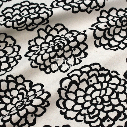 cotton - Peony Japanese style fabric Black - FO:REST Fabric 布恩堂Liberty fabrictana lawnjapanese fabricykk zipper
