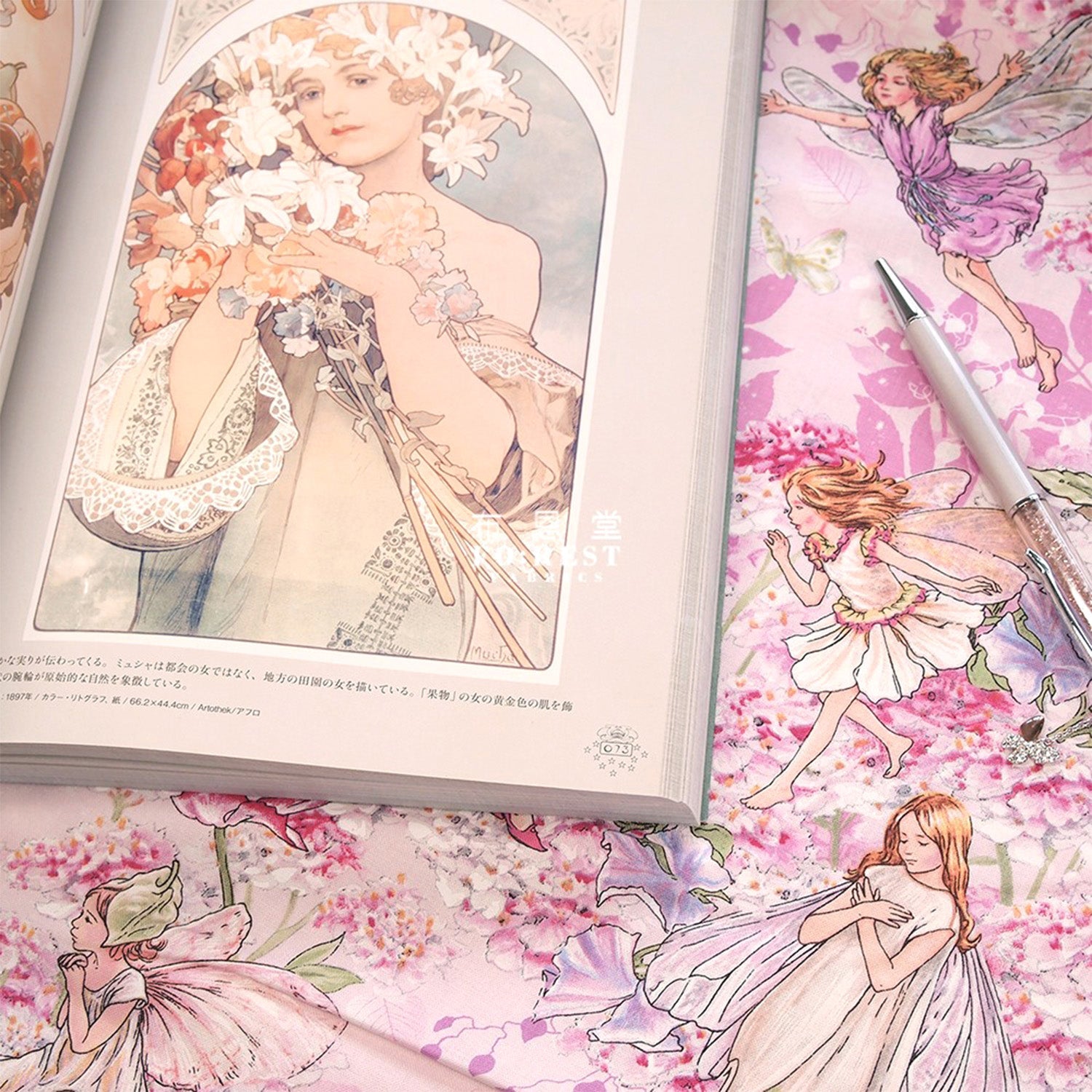 cotton - Petal Flower Fairies fabric - FO:REST Fabric 布恩堂Liberty fabrictana lawnjapanese fabricykk zipper