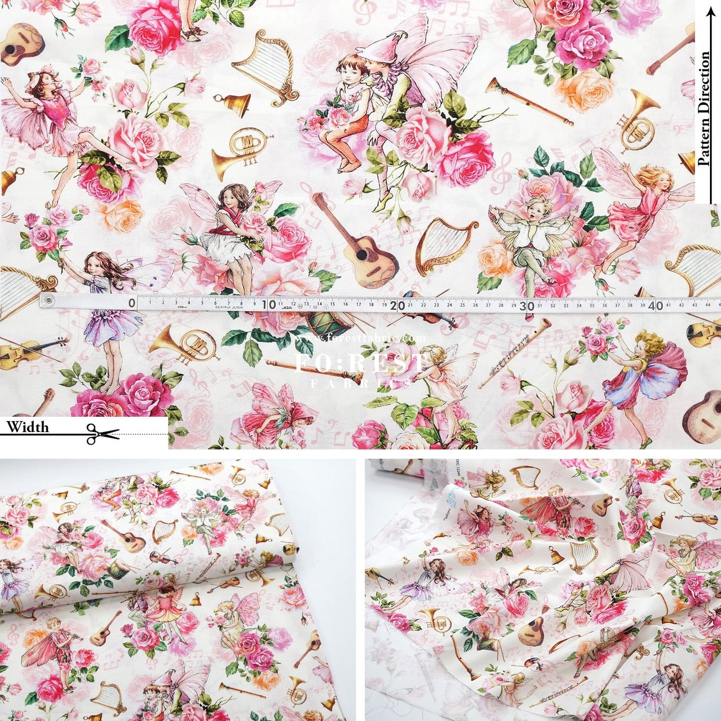 cotton - Petal Flower Fairies Rose fabric - FO:REST Fabric 布恩堂Liberty fabrictana lawnjapanese fabricykk zipper