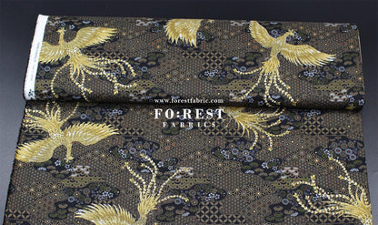 cotton - Phoenix with metallic fabric Black - FO:REST Fabric 布恩堂Liberty fabrictana lawnjapanese fabricykk zipper