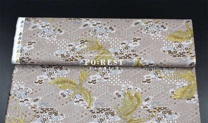 cotton - Phoenix with metallic fabric Cream - FO:REST Fabric 布恩堂Liberty fabrictana lawnjapanese fabricykk zipper