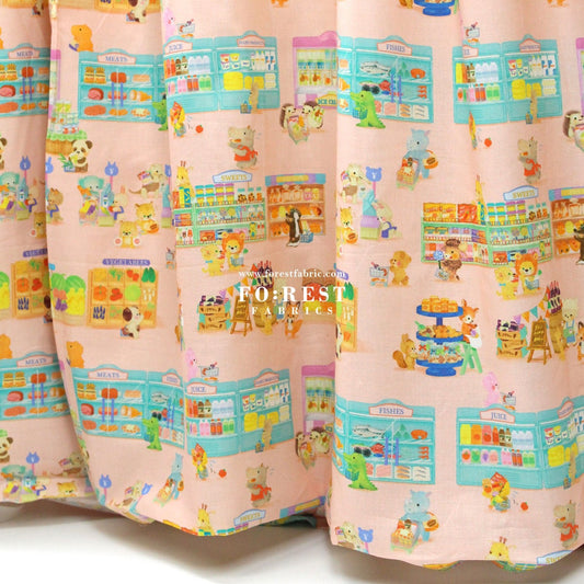 cotton - Piccolo Market fabric Pink - FO:REST Fabric 布恩堂Liberty fabrictana lawnjapanese fabricykk zipper