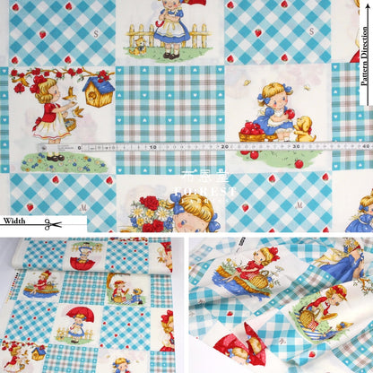 Cotton - Picnic Strawberry Fabric Blue