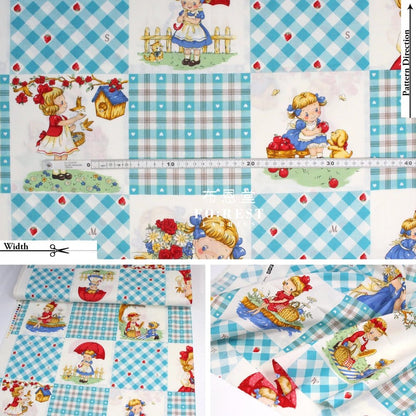 cotton - Picnic Strawberry fabric Blue - FO:REST Fabric 布恩堂Liberty fabrictana lawnjapanese fabricykk zipper