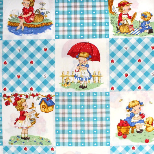 cotton - Picnic Strawberry fabric Blue - FO:REST Fabric 布恩堂Liberty fabrictana lawnjapanese fabricykk zipper