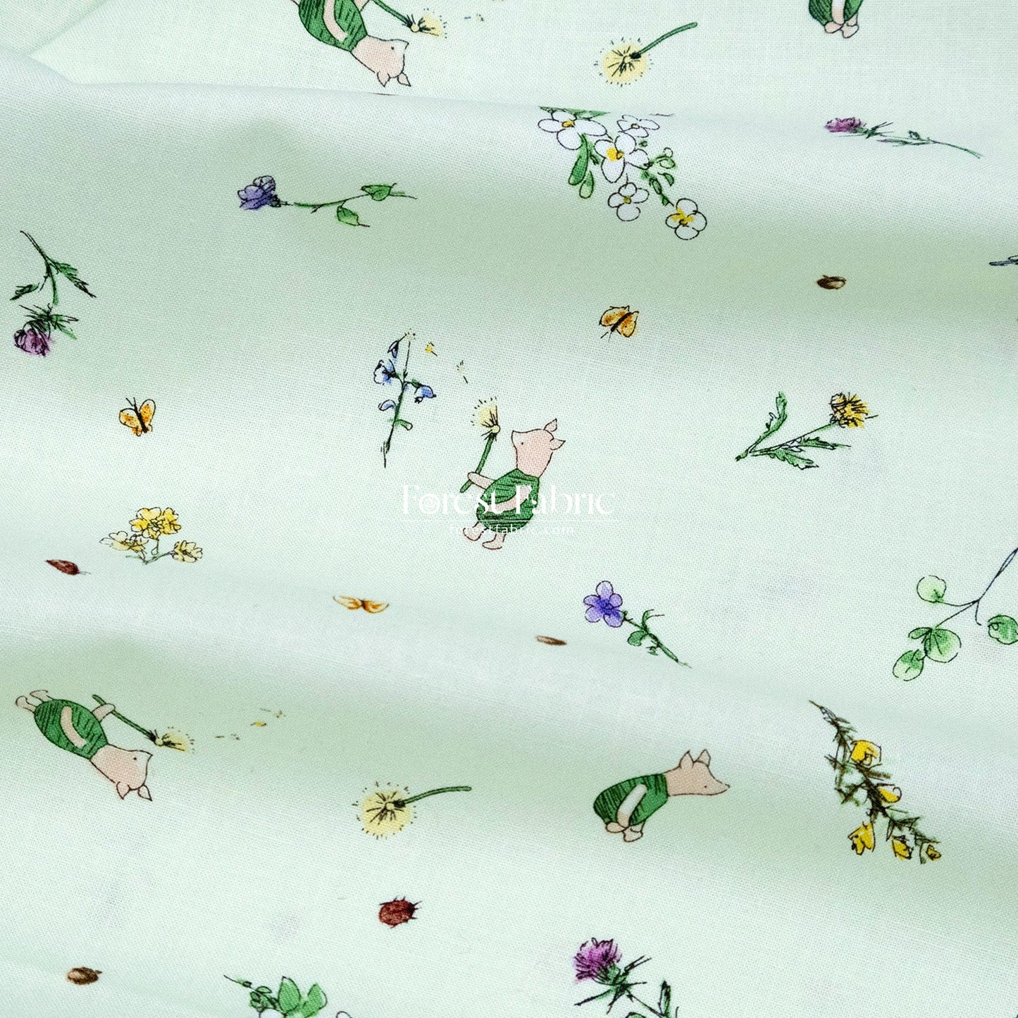 cotton - Piglet fabric - FO:REST Fabric 布恩堂Liberty fabrictana lawnjapanese fabricykk zipper