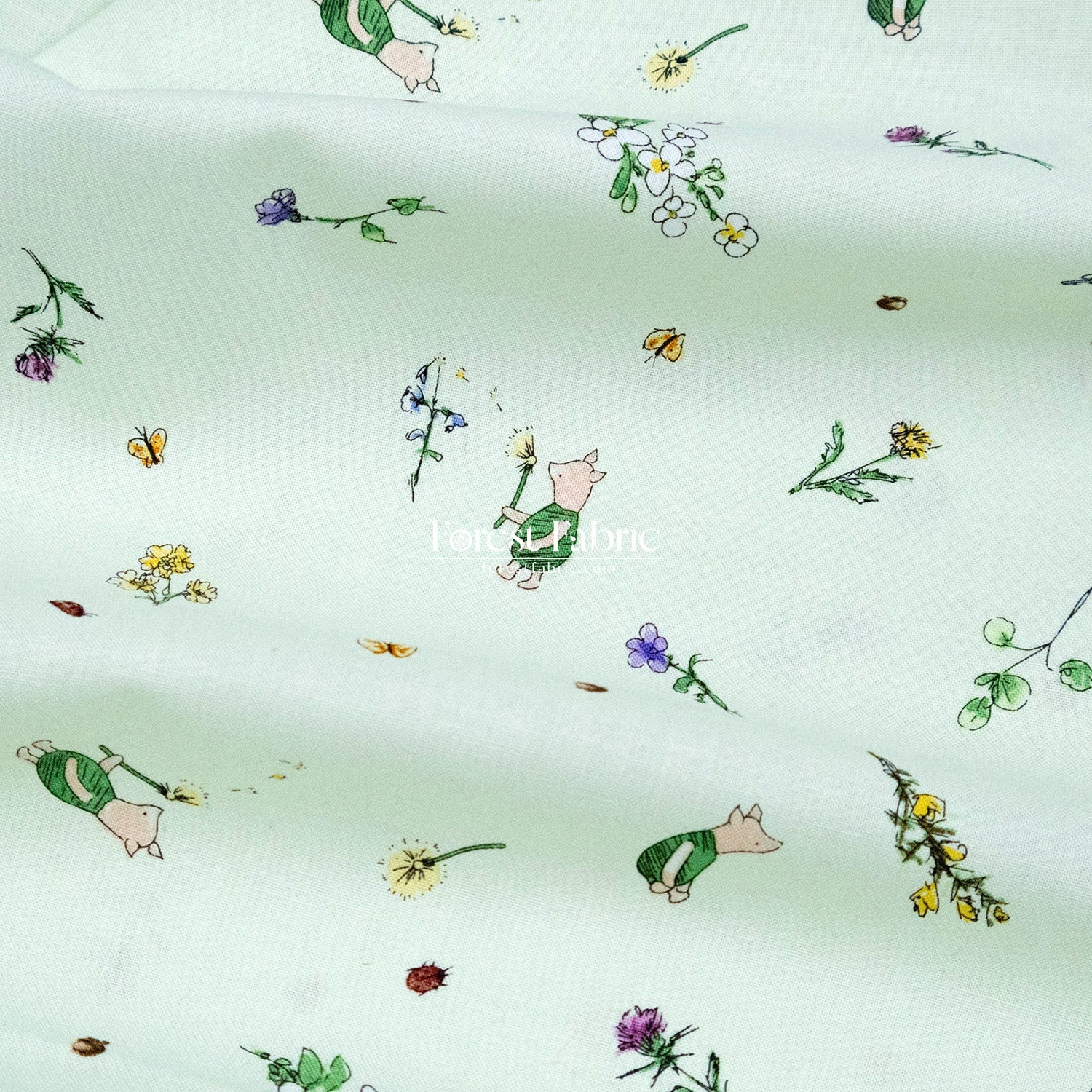 cotton - Piglet fabric - FO:REST Fabric 布恩堂Liberty fabrictana lawnjapanese fabricykk zipper