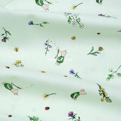cotton - Piglet fabric - FO:REST Fabric 布恩堂Liberty fabrictana lawnjapanese fabricykk zipper