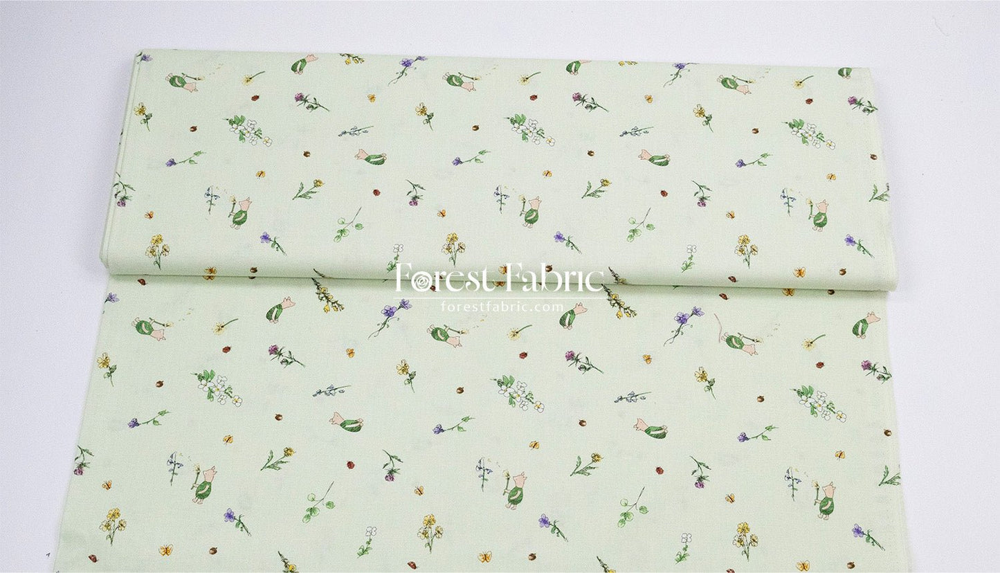 cotton - Piglet fabric - FO:REST Fabric 布恩堂Liberty fabrictana lawnjapanese fabricykk zipper