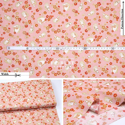 cotton - Plum Blossom Horse with metallic fabric - FO:REST Fabric 布恩堂Liberty fabrictana lawnjapanese fabricykk zipper
