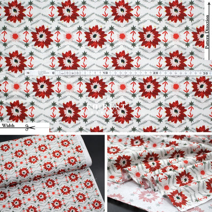 cotton - Poinsettia Crimson Metallic fabric - FO:REST Fabric 布恩堂Liberty fabrictana lawnjapanese fabricykk zipper