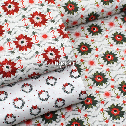 cotton - Poinsettia Crimson Metallic fabric - FO:REST Fabric 布恩堂Liberty fabrictana lawnjapanese fabricykk zipper