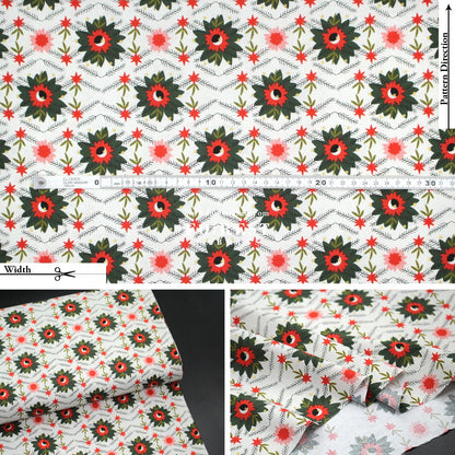 cotton - Poinsettia Mistletoe Metallic fabric - FO:REST Fabric 布恩堂Liberty fabrictana lawnjapanese fabricykk zipper