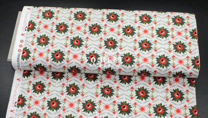 cotton - Poinsettia Mistletoe Metallic fabric - FO:REST Fabric 布恩堂Liberty fabrictana lawnjapanese fabricykk zipper