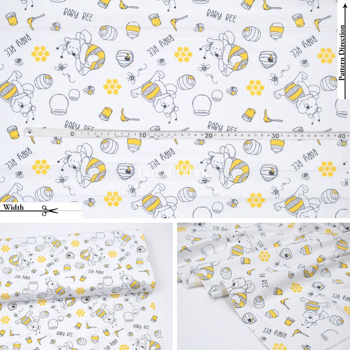 cotton - Pooh fabric 1 - FO:REST Fabric 布恩堂Liberty fabrictana lawnjapanese fabricykk zipper