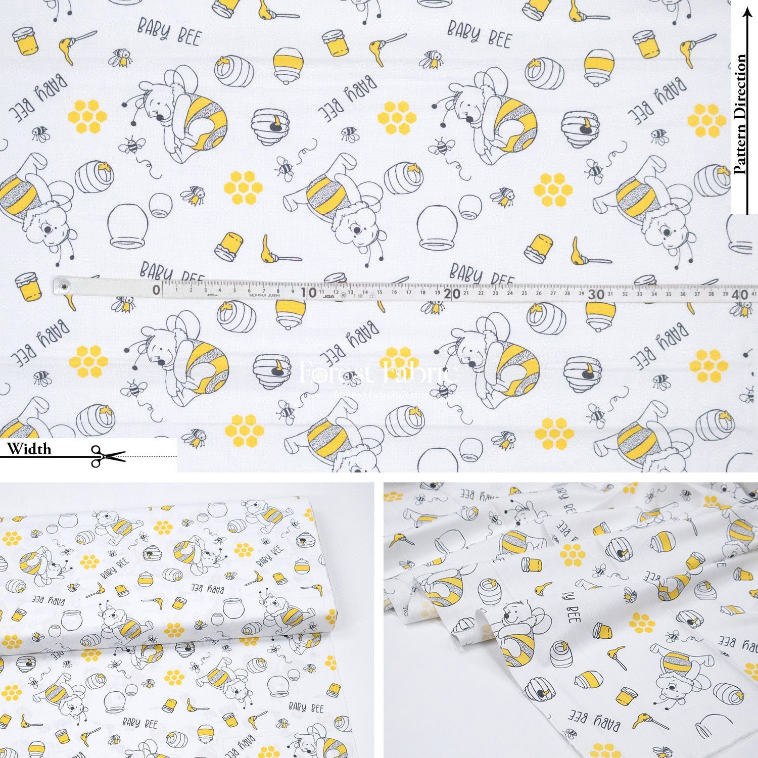 cotton - Pooh fabric 1 - FO:REST Fabric 布恩堂Liberty fabrictana lawnjapanese fabricykk zipper