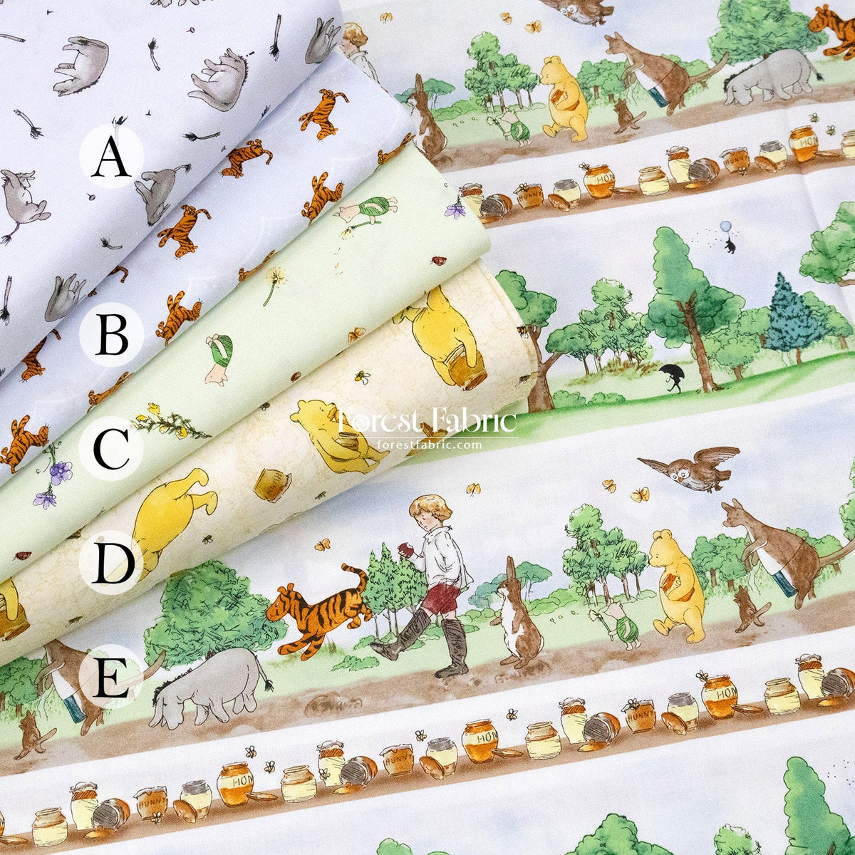 cotton - Pooh fabric - FO:REST Fabric 布恩堂Liberty fabrictana lawnjapanese fabricykk zipper