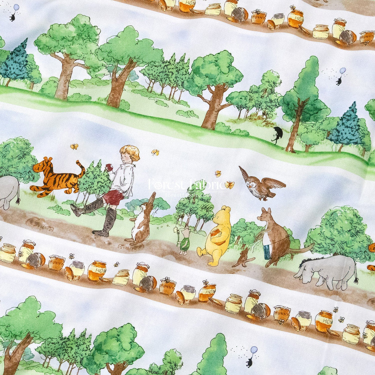 cotton - Pooh fabric - FO:REST Fabric 布恩堂Liberty fabrictana lawnjapanese fabricykk zipper