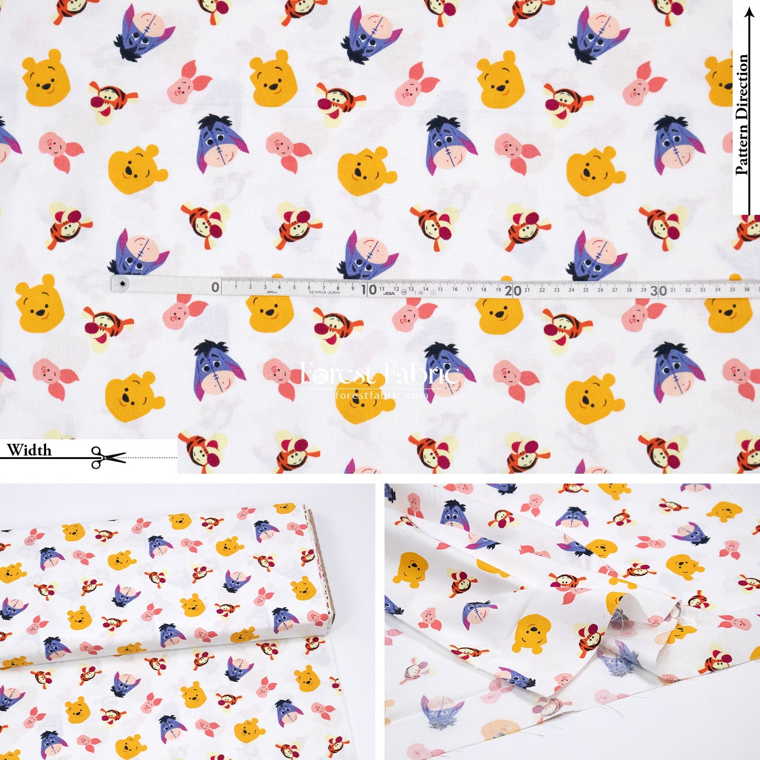 cotton - Pooh fabric - FO:REST Fabric 布恩堂Liberty fabrictana lawnjapanese fabricykk zipper