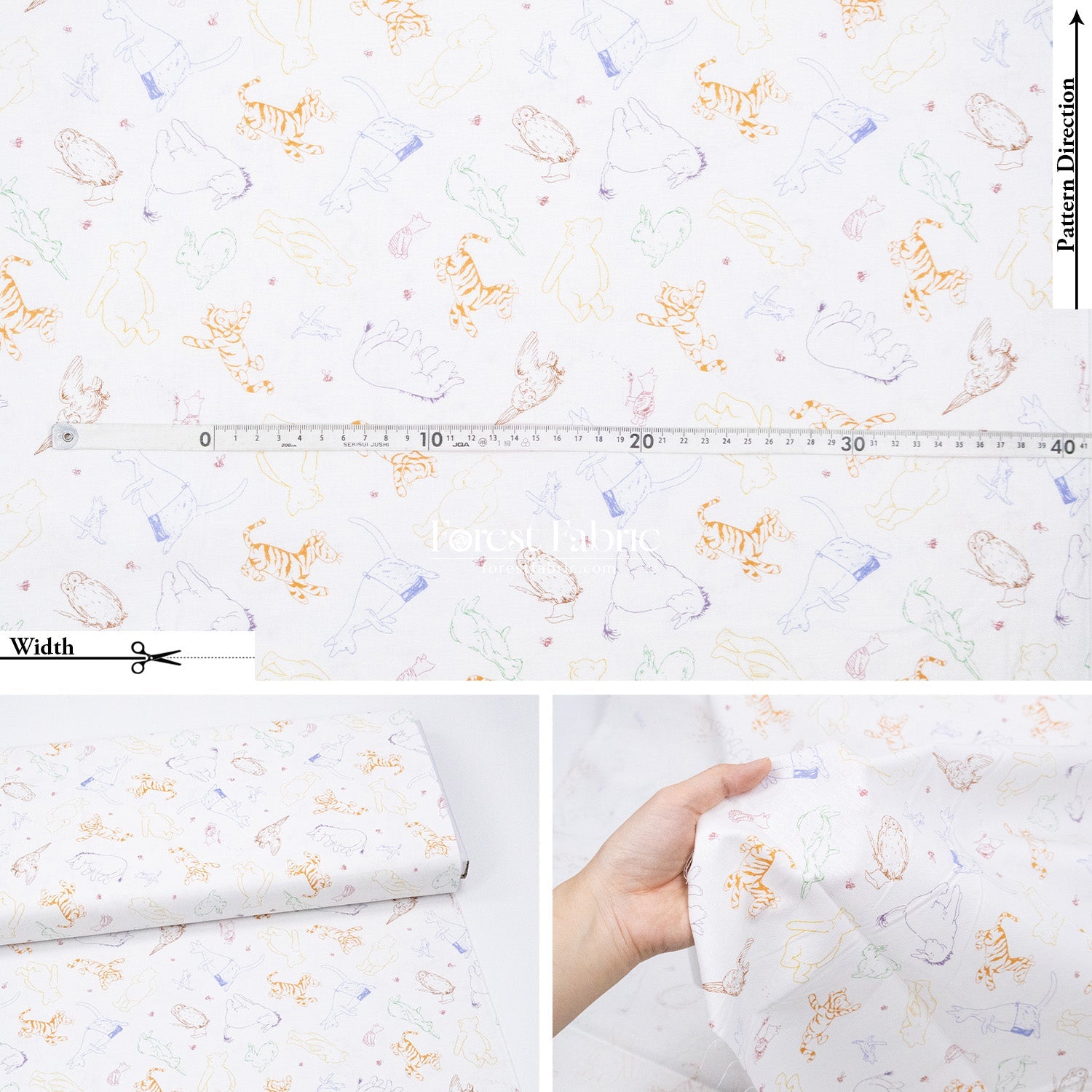 cotton - Pooh fabric - FO:REST Fabric 布恩堂Liberty fabrictana lawnjapanese fabricykk zipper