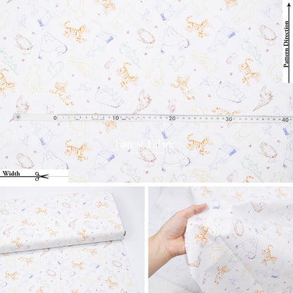 cotton - Pooh fabric - FO:REST Fabric 布恩堂Liberty fabrictana lawnjapanese fabricykk zipper