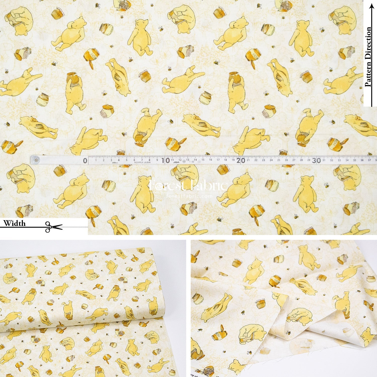 cotton - Pooh fabric - FO:REST Fabric 布恩堂Liberty fabrictana lawnjapanese fabricykk zipper