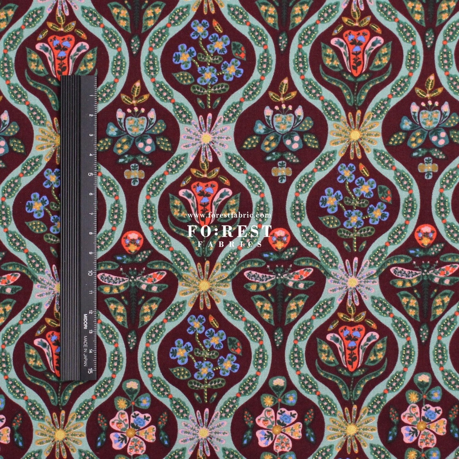 cotton - Posie Metallic fabric - FO:REST Fabric 布恩堂Liberty fabrictana lawnjapanese fabricykk zipper