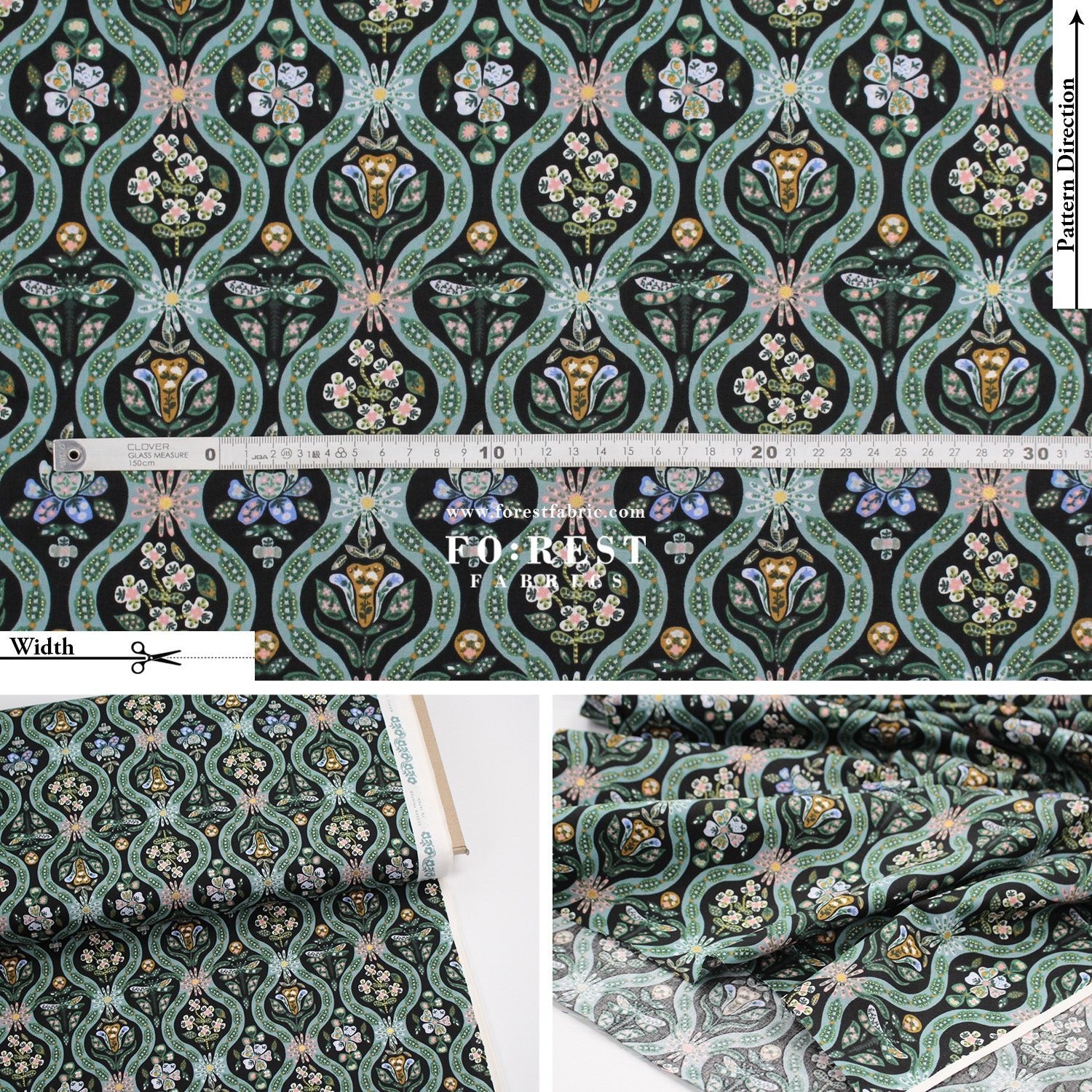 cotton - Posie Metallic fabric - FO:REST Fabric 布恩堂Liberty fabrictana lawnjapanese fabricykk zipper