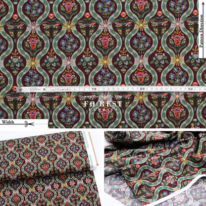 cotton - Posie Metallic fabric - FO:REST Fabric 布恩堂Liberty fabrictana lawnjapanese fabricykk zipper
