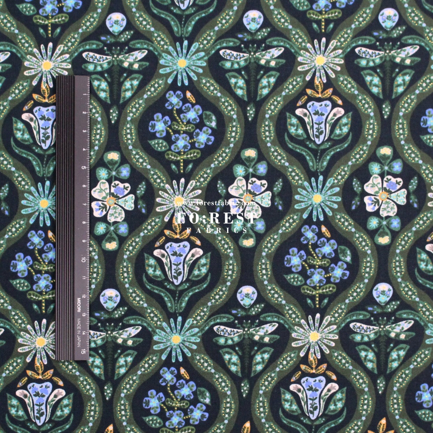 cotton - Posie Metallic fabric - FO:REST Fabric 布恩堂Liberty fabrictana lawnjapanese fabricykk zipper