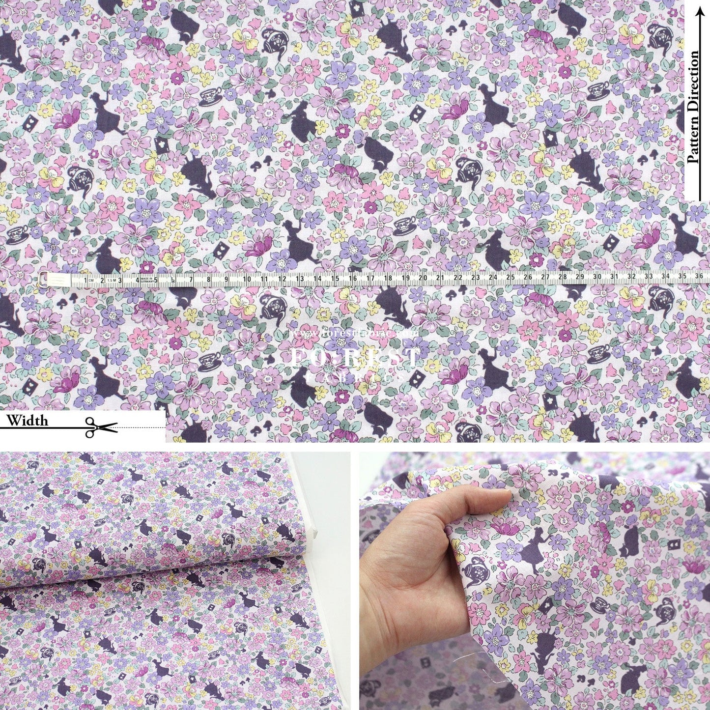 cotton - Princess Flower fabric - FO:REST Fabric 布恩堂Liberty fabrictana lawnjapanese fabricykk zipper
