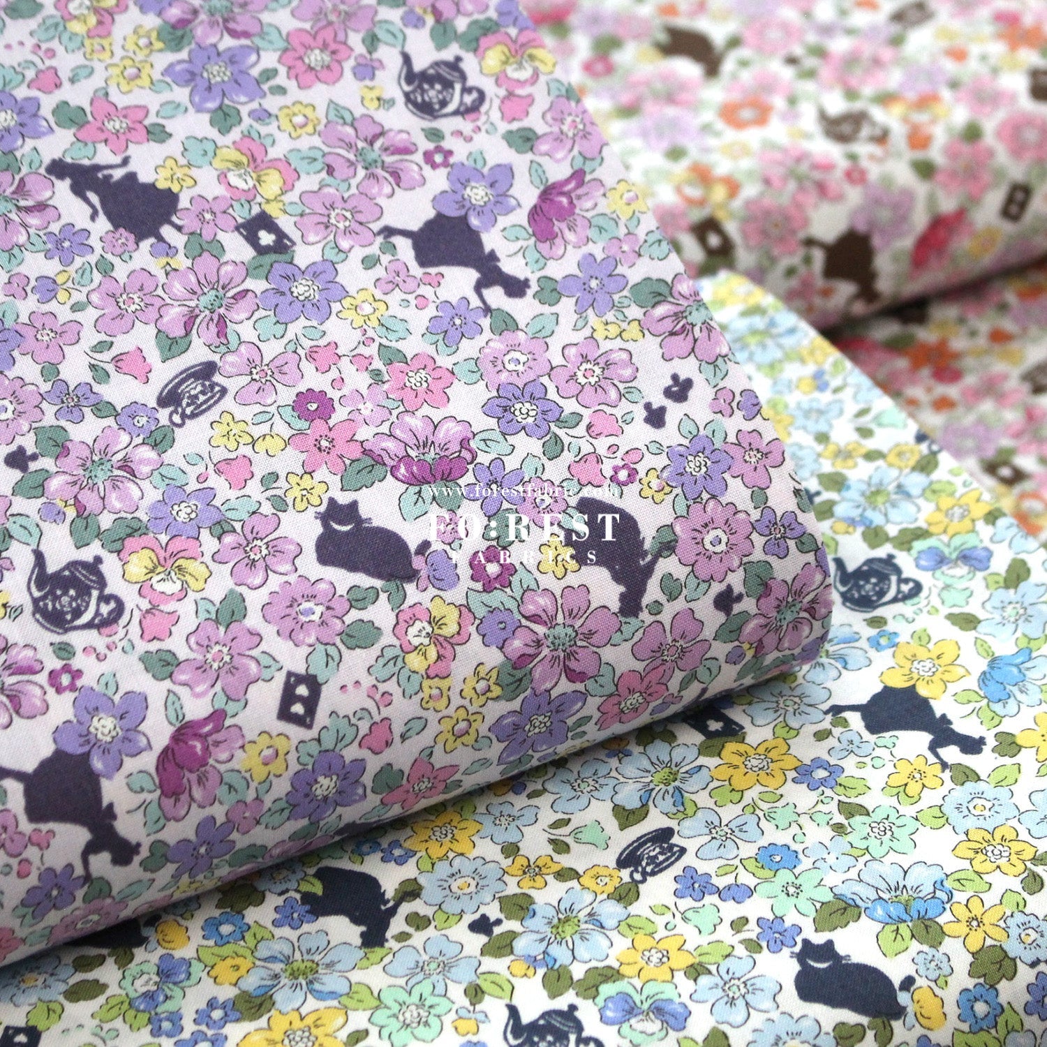 cotton - Princess Flower fabric - FO:REST Fabric 布恩堂Liberty fabrictana lawnjapanese fabricykk zipper