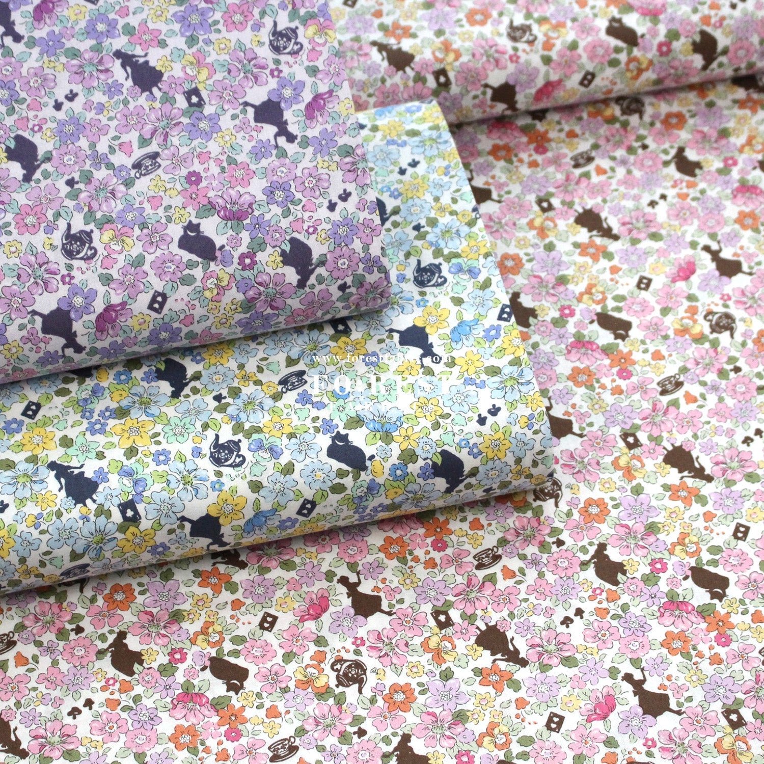 cotton - Princess Flower fabric - FO:REST Fabric 布恩堂Liberty fabrictana lawnjapanese fabricykk zipper