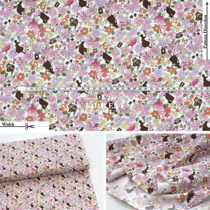 cotton - Princess Flower fabric - FO:REST Fabric 布恩堂Liberty fabrictana lawnjapanese fabricykk zipper
