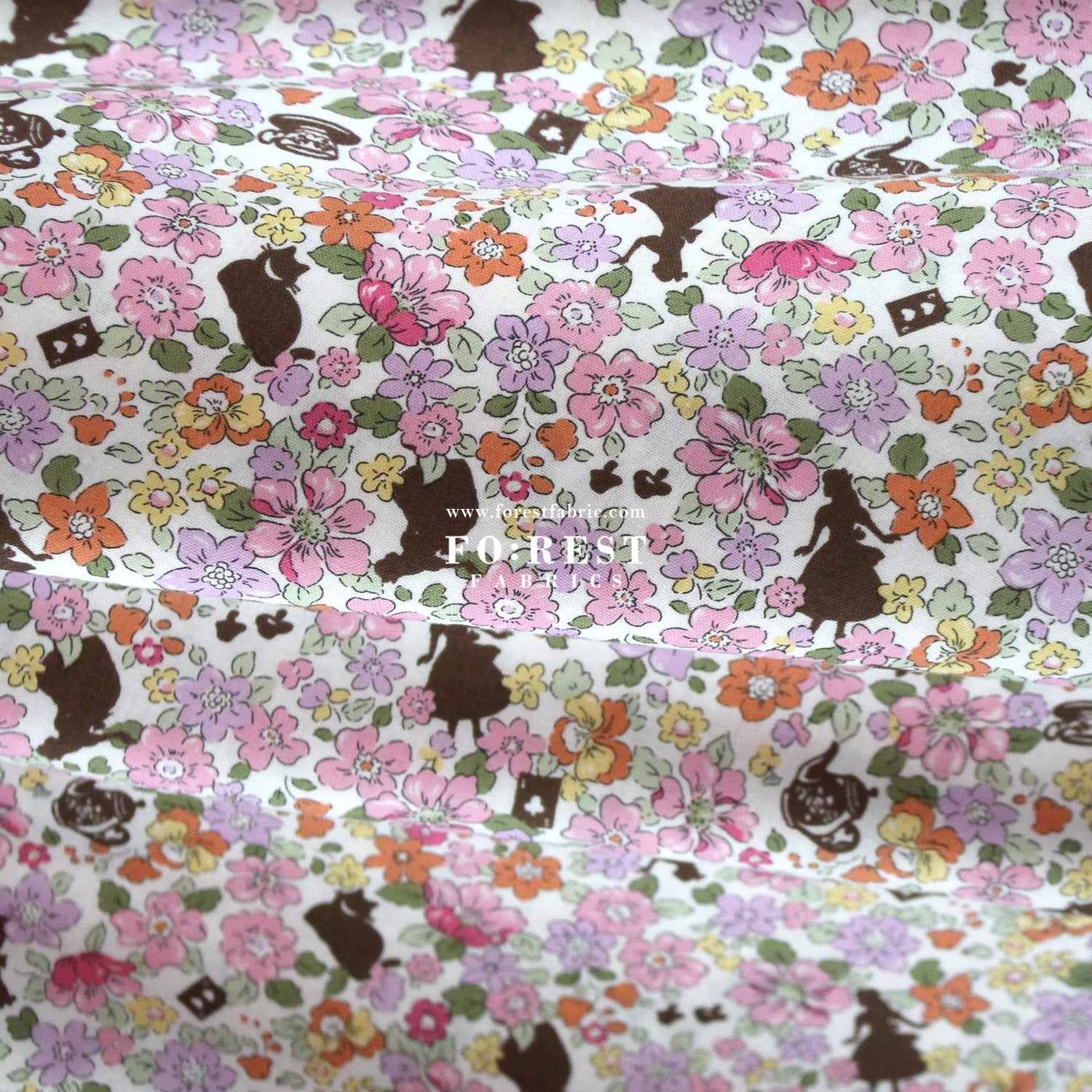 cotton - Princess Flower fabric - FO:REST Fabric 布恩堂Liberty fabrictana lawnjapanese fabricykk zipper