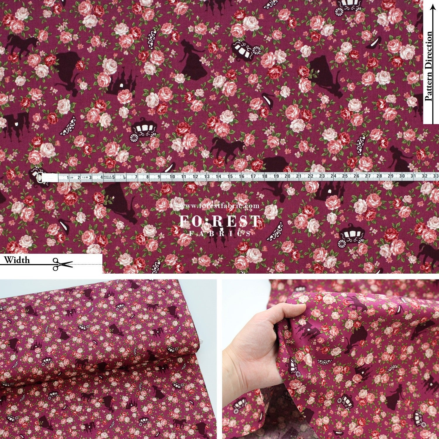 cotton - Princess Rose fabric - FO:REST Fabric 布恩堂Liberty fabrictana lawnjapanese fabricykk zipper