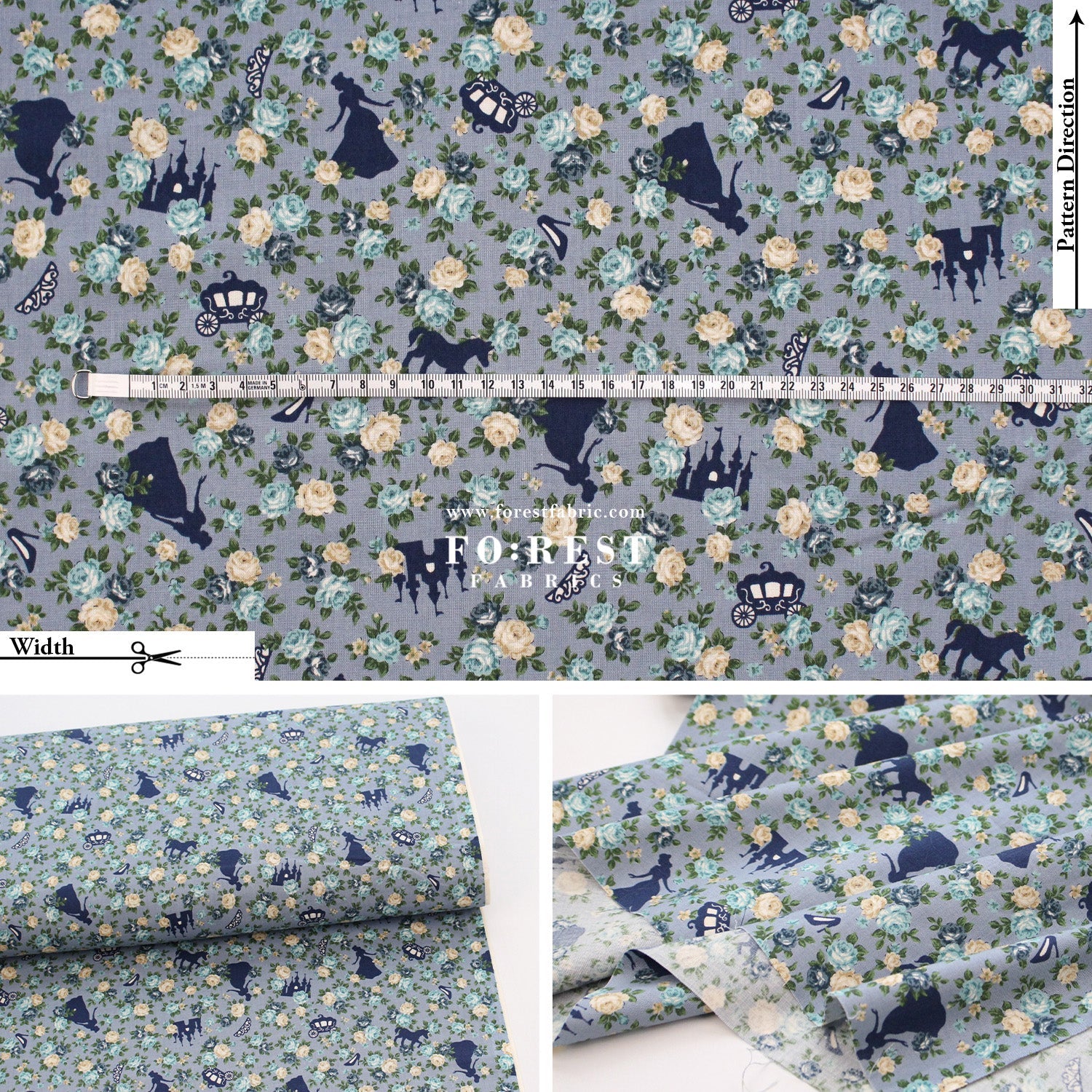 cotton - Princess Rose fabric - FO:REST Fabric 布恩堂Liberty fabrictana lawnjapanese fabricykk zipper