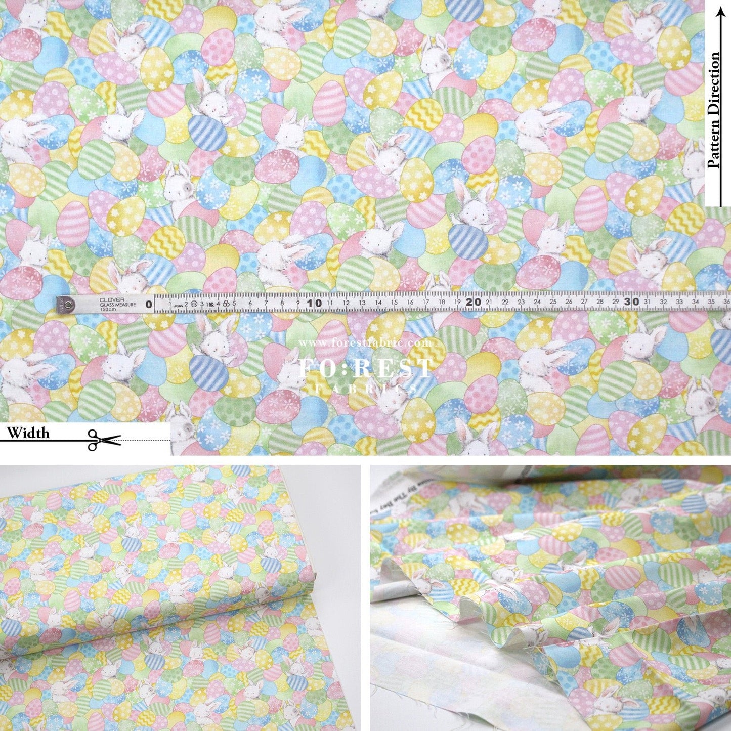 cotton - Rabbit Easter Egg fabric - FO:REST Fabric 布恩堂Liberty fabrictana lawnjapanese fabricykk zipper