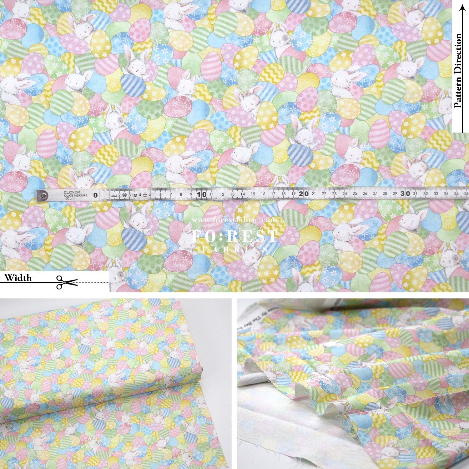 cotton - Rabbit Easter Egg fabric - FO:REST Fabric 布恩堂Liberty fabrictana lawnjapanese fabricykk zipper
