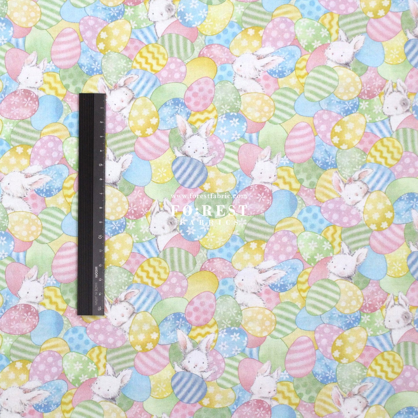 cotton - Rabbit Easter Egg fabric - FO:REST Fabric 布恩堂Liberty fabrictana lawnjapanese fabricykk zipper
