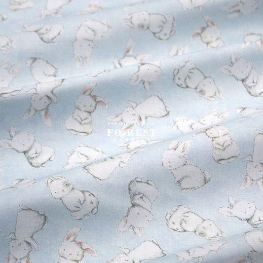 cotton - Rabbit fabric Light Blue - FO:REST Fabric 布恩堂Liberty fabrictana lawnjapanese fabricykk zipper