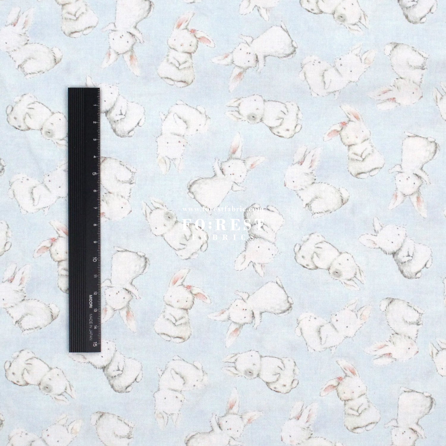 cotton - Rabbit fabric Light Blue - FO:REST Fabric 布恩堂Liberty fabrictana lawnjapanese fabricykk zipper