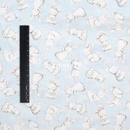 cotton - Rabbit fabric Light Blue - FO:REST Fabric 布恩堂Liberty fabrictana lawnjapanese fabricykk zipper