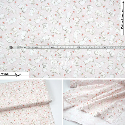 cotton - Rabbit fabric Pink - FO:REST Fabric 布恩堂Liberty fabrictana lawnjapanese fabricykk zipper