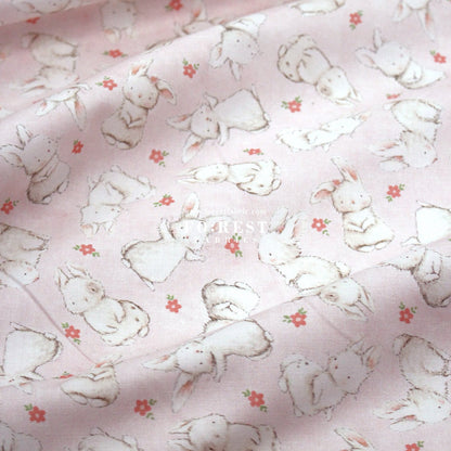 cotton - Rabbit fabric Pink - FO:REST Fabric 布恩堂Liberty fabrictana lawnjapanese fabricykk zipper