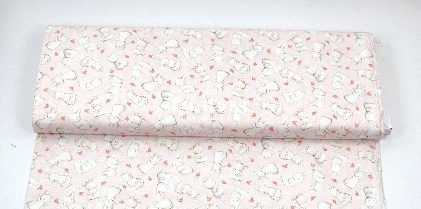 cotton - Rabbit fabric Pink - FO:REST Fabric 布恩堂Liberty fabrictana lawnjapanese fabricykk zipper