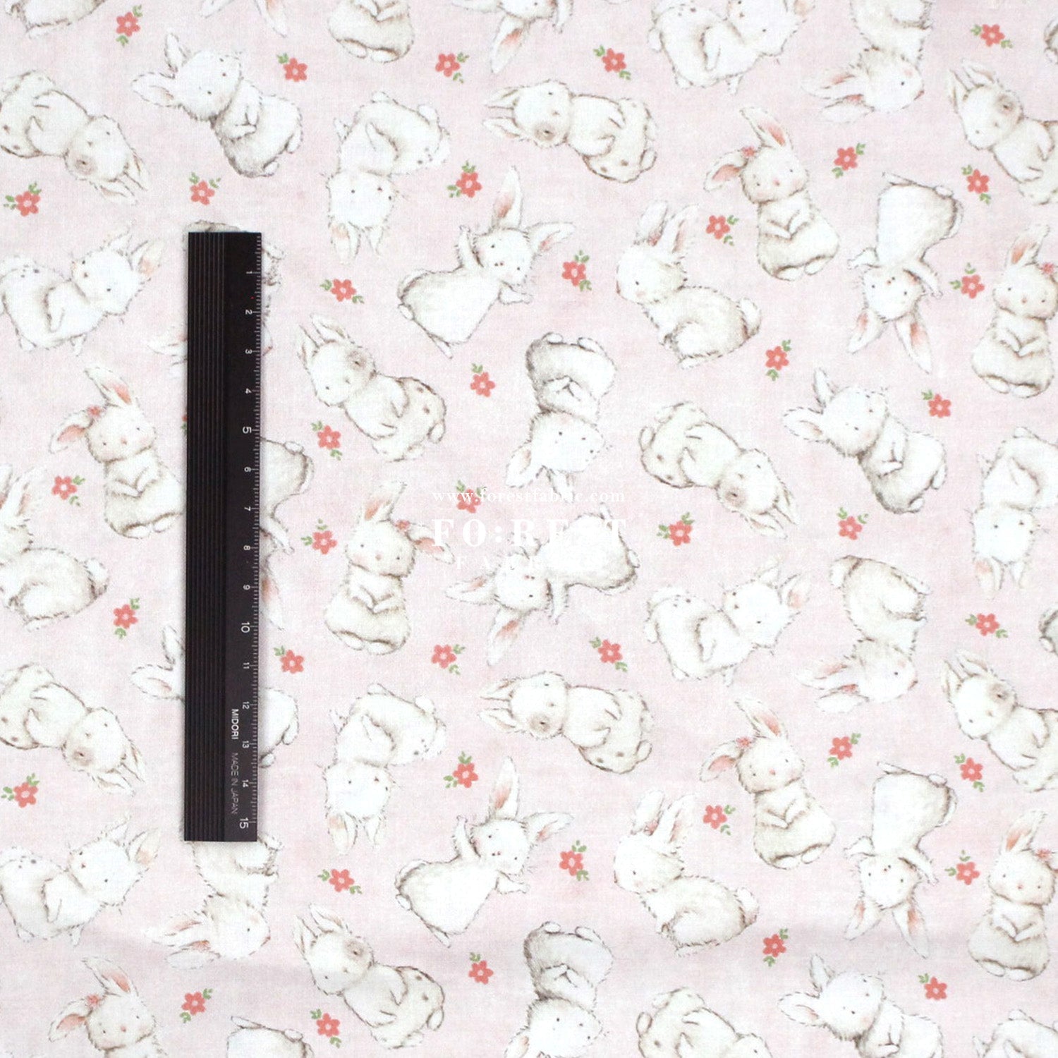 cotton - Rabbit fabric Pink - FO:REST Fabric 布恩堂Liberty fabrictana lawnjapanese fabricykk zipper