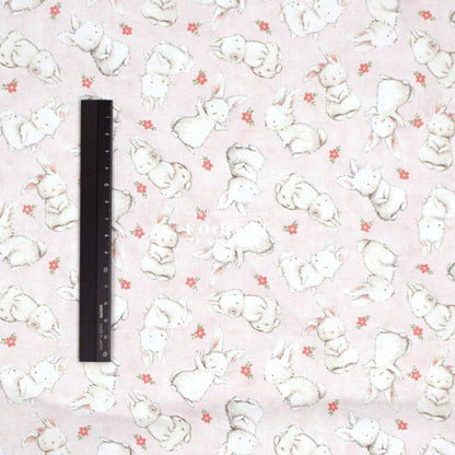 cotton - Rabbit fabric Pink - FO:REST Fabric 布恩堂Liberty fabrictana lawnjapanese fabricykk zipper
