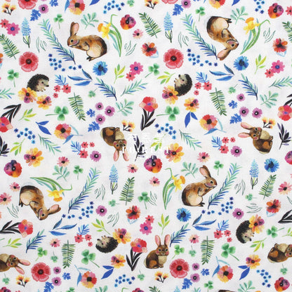 cotton - rabbit flower fabric White - FO:REST Fabric 布恩堂Liberty fabrictana lawnjapanese fabricykk zipper
